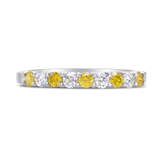 Fancy Vivid Yellow Diamond Band Ring