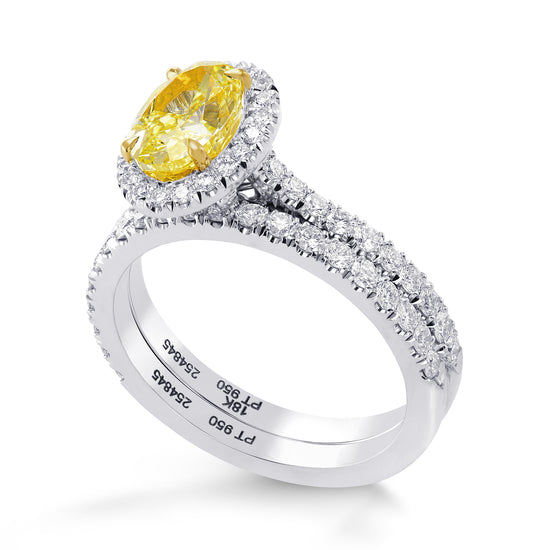 Close Fit  Halo Engagement & Wedding Ring Set - 3