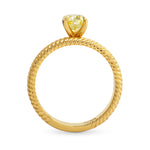 Rope Solitaire Engagement & Wedding Ring Set - 5