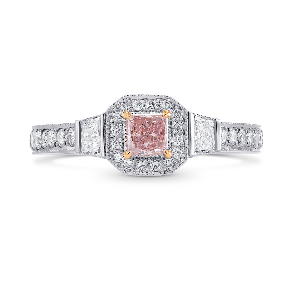 Argyle Fancy Purplish Pink Princess Diamond Engagement Ring