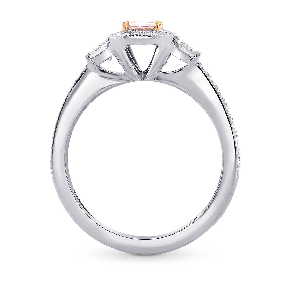 Argyle Fancy Purplish Pink Princess Diamond Engagement Ring