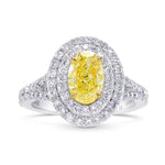 Fancy Yellow Oval Double Halo Ring