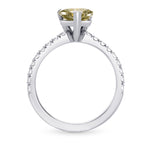 Fancy Grayish Yellowish Green Heart Diamond Ring