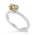Fancy Grayish Yellowish Green Heart Diamond Ring