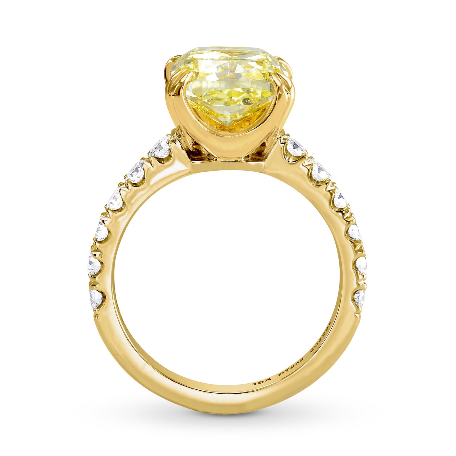 Open Pave Diamond Side-stone Ring Setting - 5