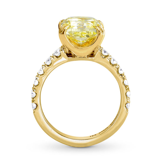 Open Pave Diamond Side-stone Ring Setting - 5