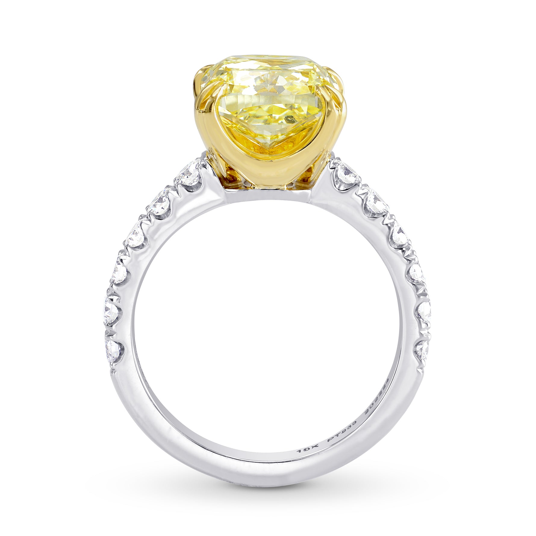 Open Pave Diamond Side-stone Ring Setting - 2