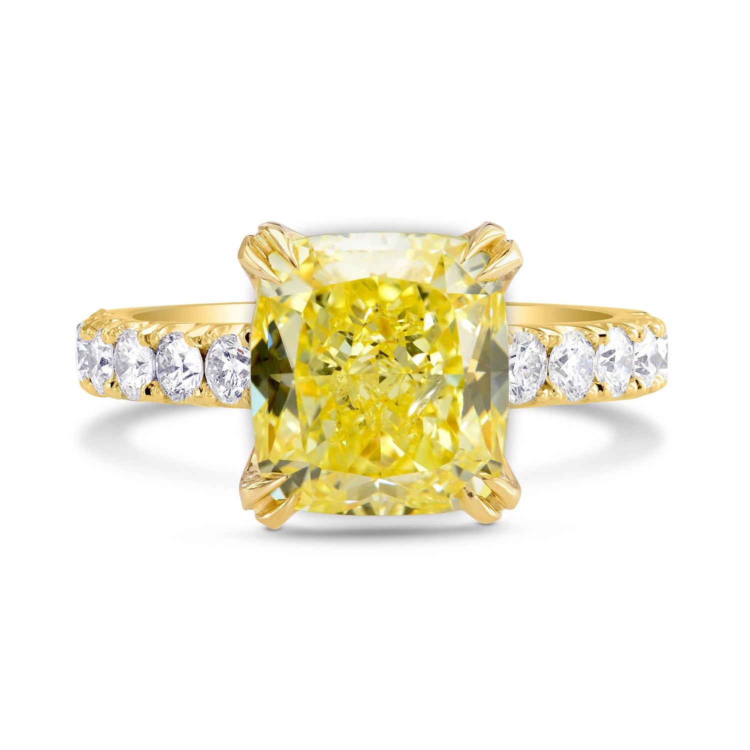 Open Pave Diamond Side-stone Ring Setting - 4