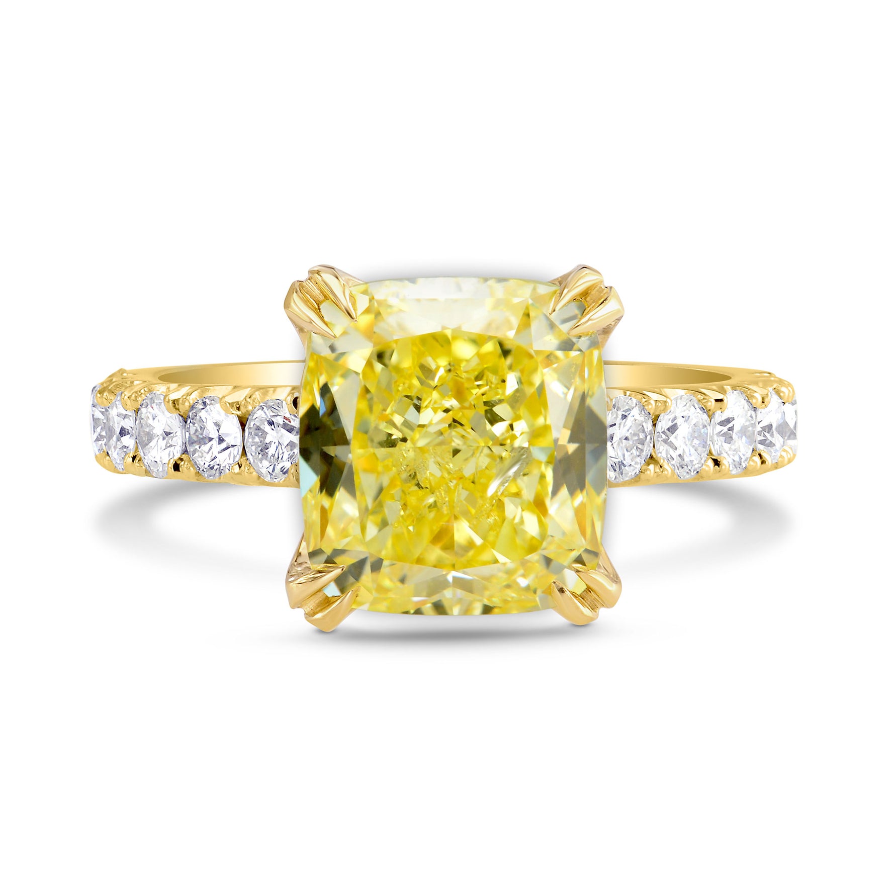 Open Pave Diamond Side-stone Ring Setting - 4