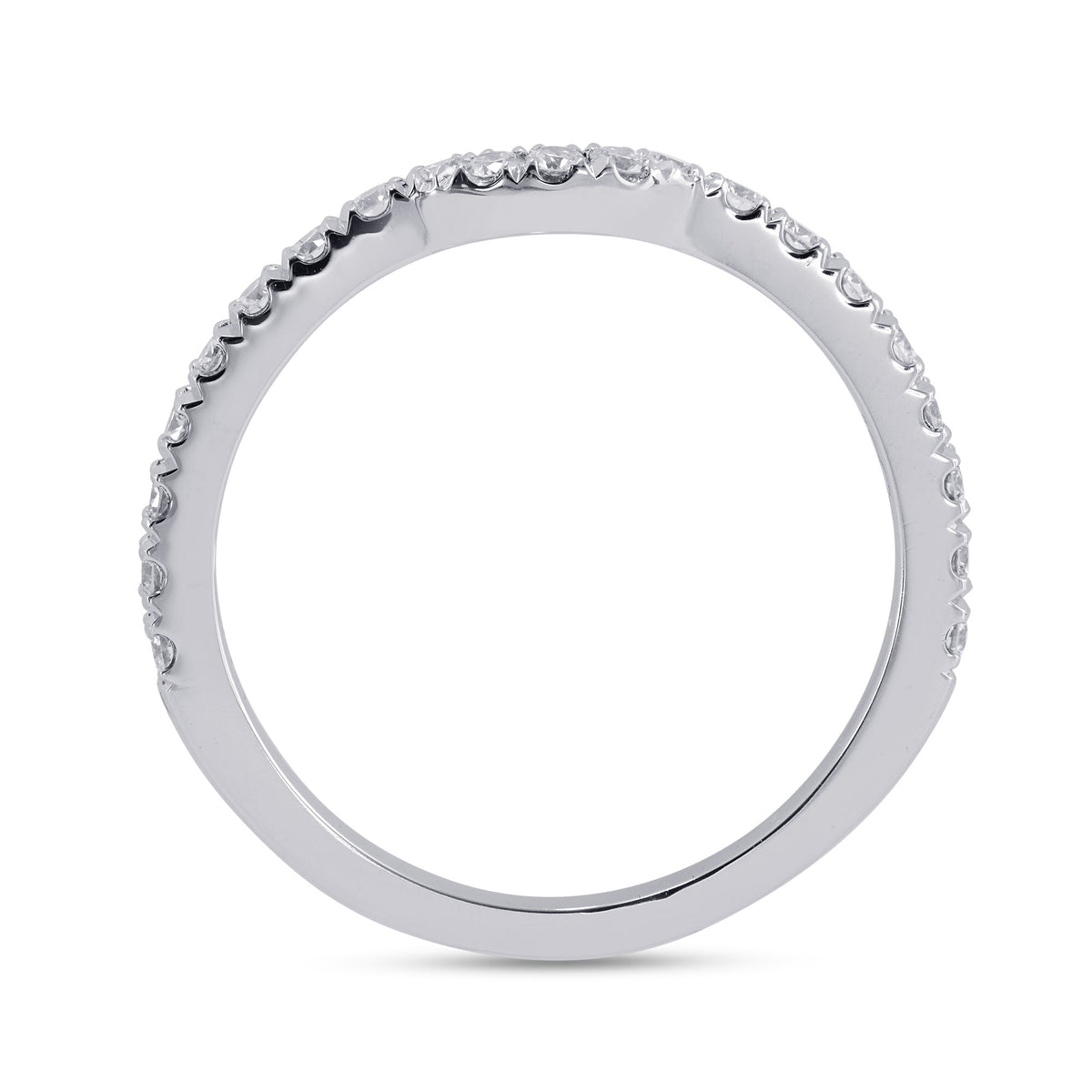 Open Pave Diamond Engagement & Wedding Set - 8