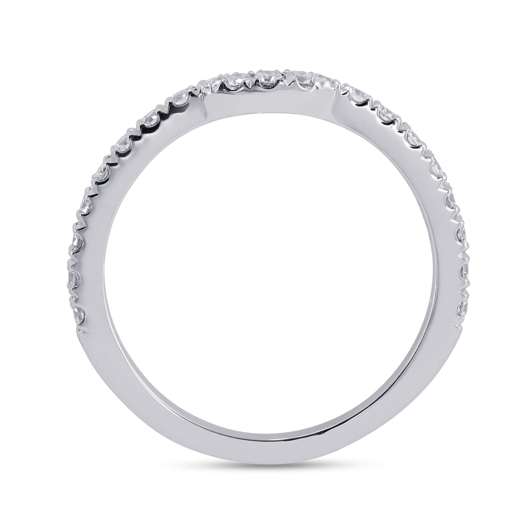 Open Pave Diamond Engagement & Wedding Set - 8