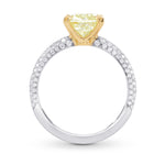 Light Yellow Yellow Cushion Diamond Wedding Set