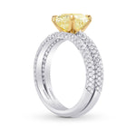 Light Yellow Yellow Cushion Diamond Wedding Set