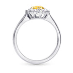 Fancy Orange-Yellow Marquise Diamond Halo Ring