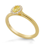 Fancy Yellow Oval Diamond Halo Ring
