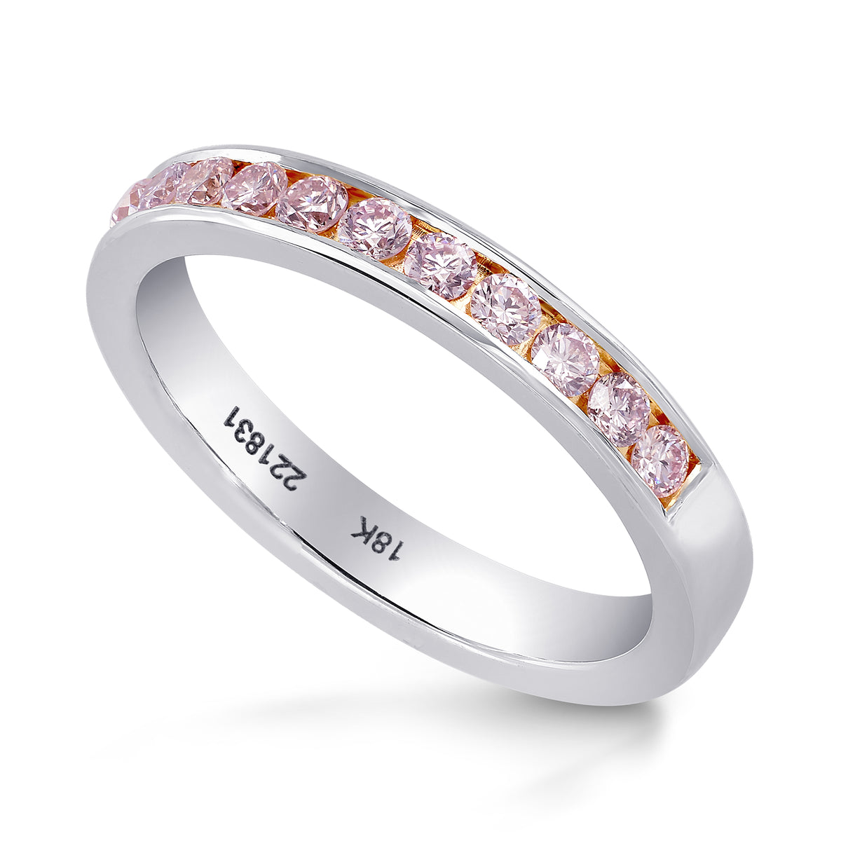 Light Pink Diamond Channel Band Ring