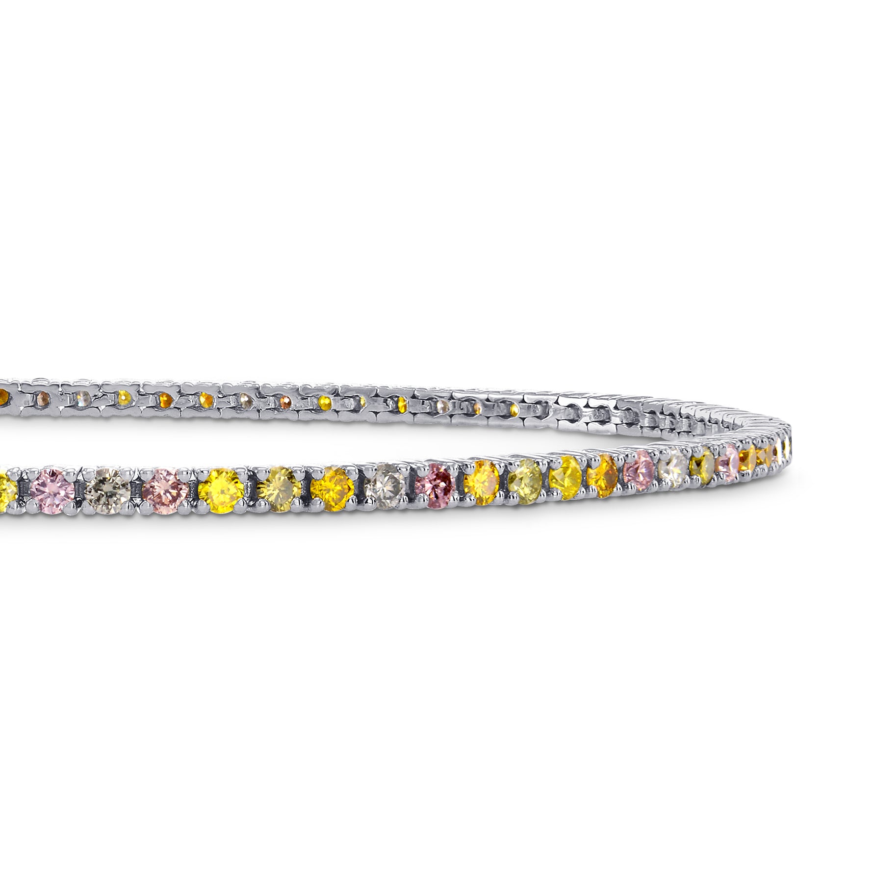 Multicolored Diamond Tennis Bracelet