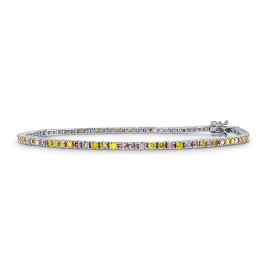 Multicolored Diamond Tennis Bracelet