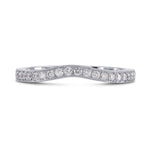 Custom Diamond Contoured Milgrain Wedding Band Ring