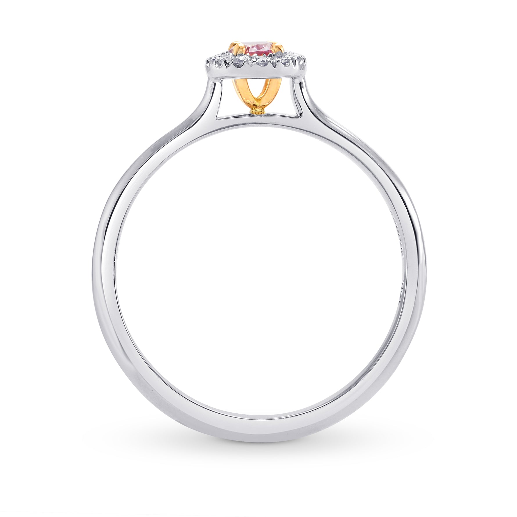 Argyle Fancy Intense Pink Oval Diamond Halo Ring