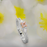 Fancy Light Pink Cushion & Pear Diamond Ring