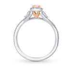 Fancy Light Pink Cushion & Pear Diamond Ring
