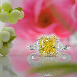 Fancy Intense Yellow Cushion & Triangle Diamond Ring