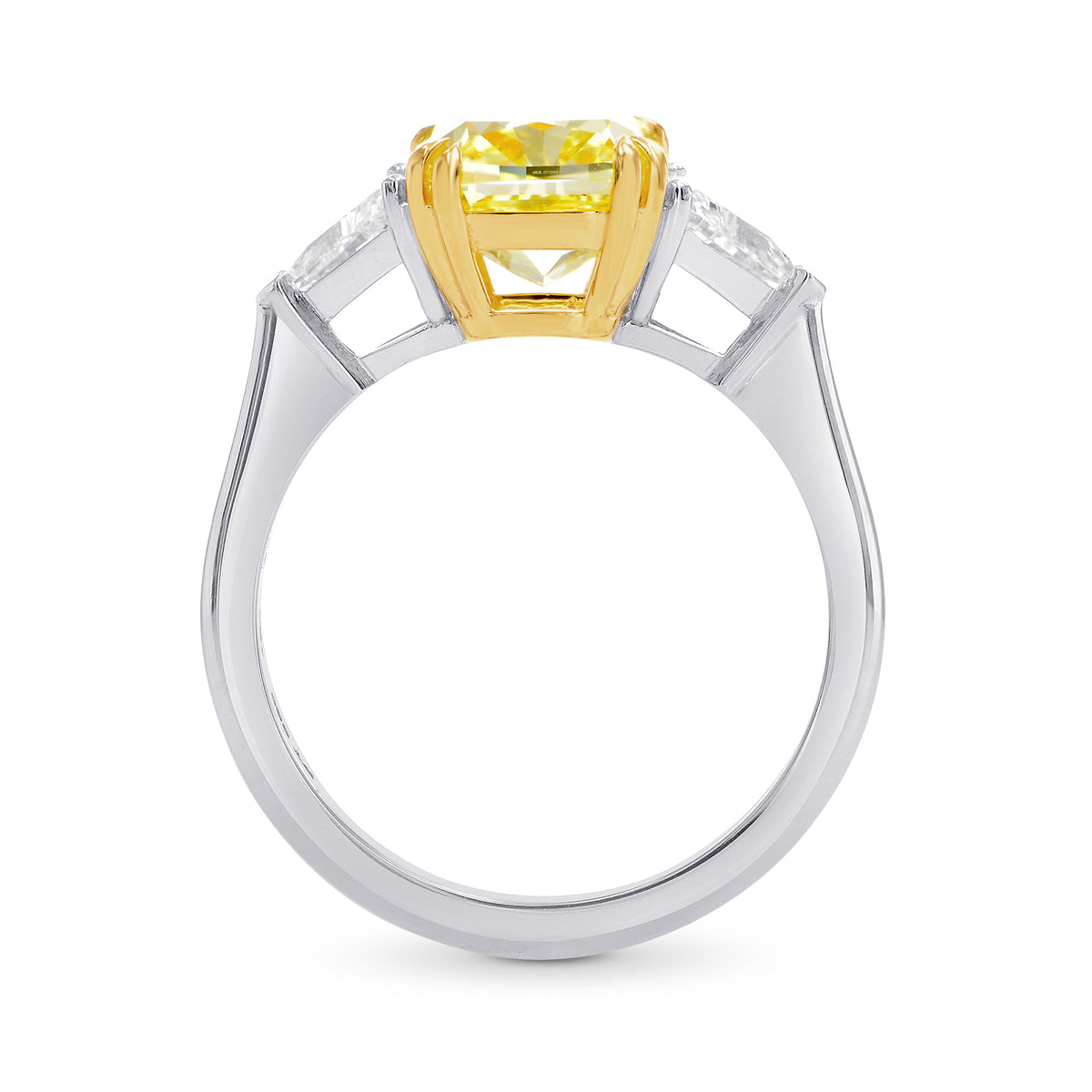 Fancy Intense Yellow Cushion & Triangle Diamond Ring
