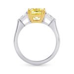 Fancy Intense Yellow Cushion & Triangle Diamond Ring