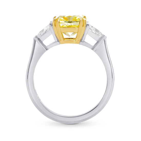 Fancy Intense Yellow Cushion & Triangle Diamond Ring