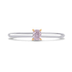 Fancy Pink Purple Cushion Diamond Solitaire Ring