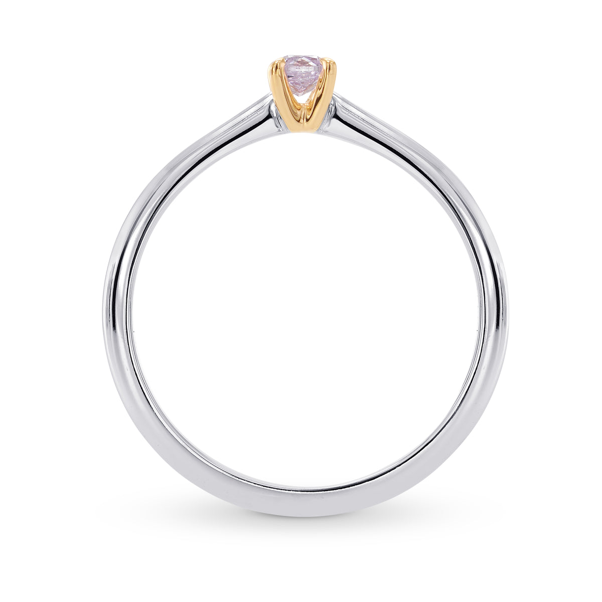 Fancy Pink Purple Cushion Diamond Solitaire Ring