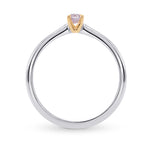 Fancy Pink Purple Cushion Diamond Solitaire Ring
