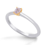 Fancy Pink Purple Cushion Diamond Solitaire Ring