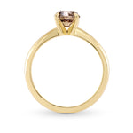 Fancy Dark Pinkish Brown Round Diamond Solitaire Ring