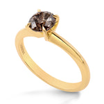 Fancy Dark Pinkish Brown Round Diamond Solitaire Ring