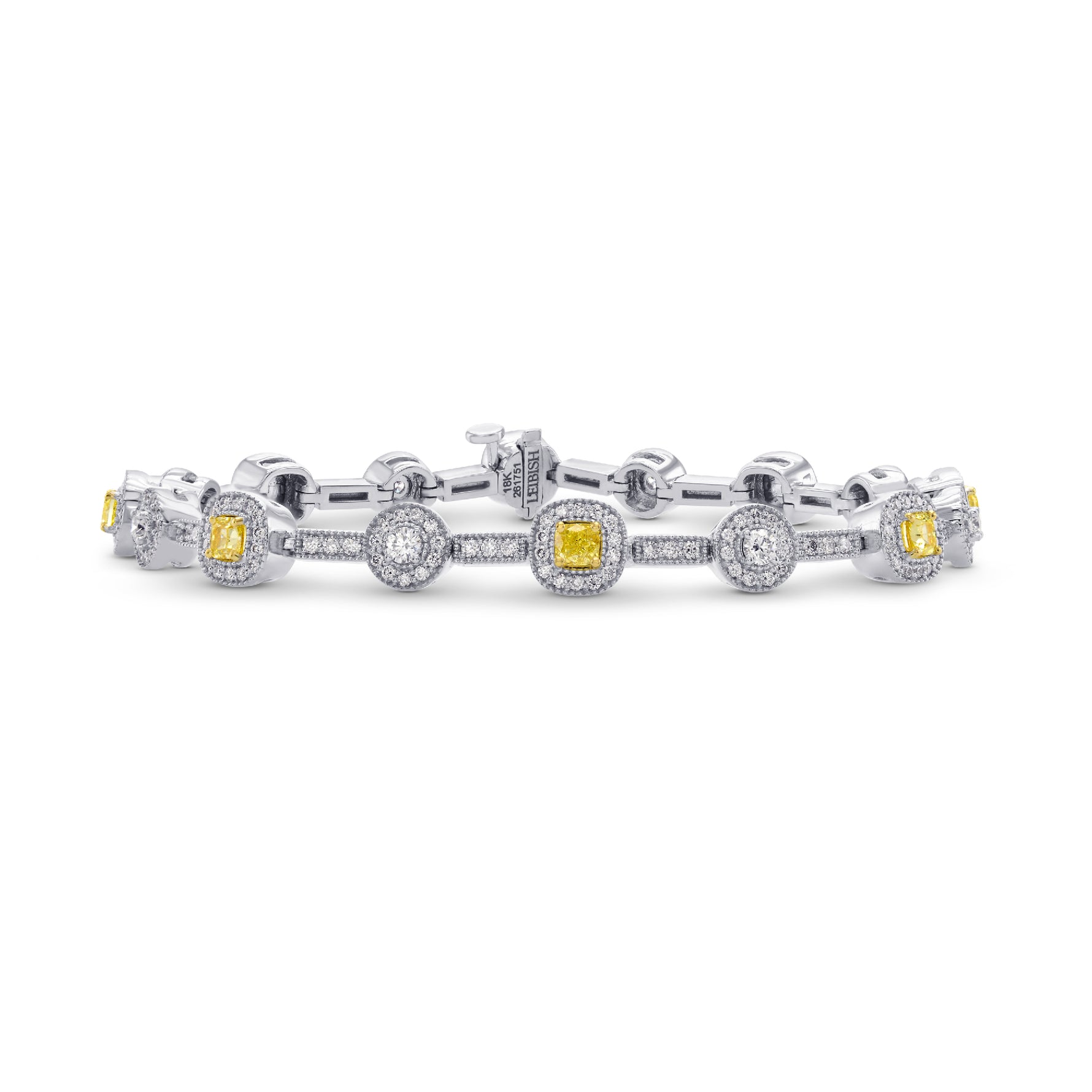 Fancy Intense Yellow Cushion Diamond Bracelet