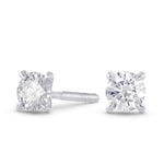 Fancy Light Gray Round Brilliant Stud Earrings