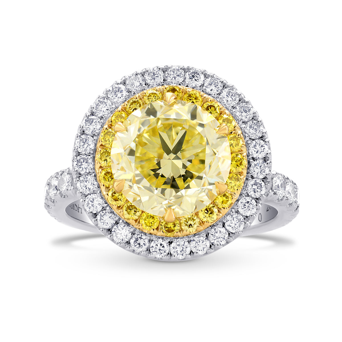 Fancy Yellow Diamond Double Halo Ring