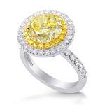 Fancy Yellow Diamond Double Halo Ring