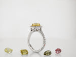 Fancy Yellow Cushion Diamond Halo Ring
