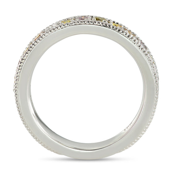 Multicolored Diamond Milgrain Band - 2