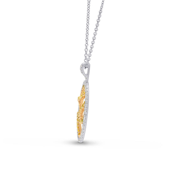 Fancy Intense Yellow & White Diamond Pendant - 3