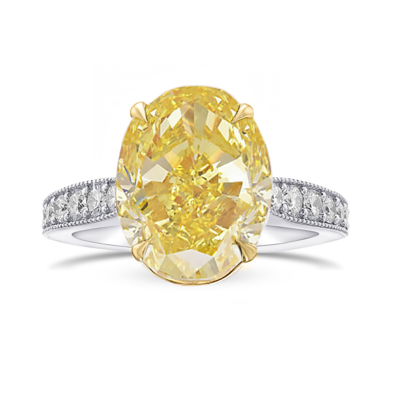 Solitaire Ring Setting with Tapered Closed-pave Side Diamonds