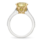 Solitaire Ring Setting with Tapered Closed-pave Side Diamonds - 2