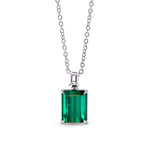 Green Tourmaline & Diamond Drop Pendant