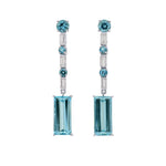 Extraordinary Light Blue Aquamarine Drop Earrings