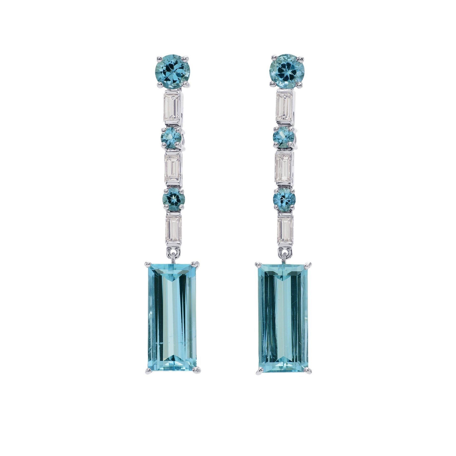 Extraordinary Light Blue Aquamarine Drop Earrings
