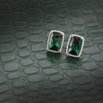 Green Tourmaline Halo Earrings