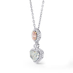 Argyle Pink Marquise & Green Heart Diamond Pendant
